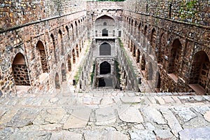 Agrasen Ki Baoli - Step Well situated in the middle of Connaught placed New Delhi India, Old Ancient archaeology Construction