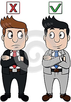 Agree And Disagree Businessman Color Illustration