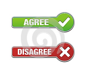 Agree and disagree button sets photo