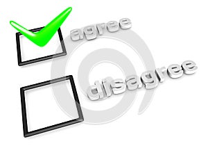 Agree/Disagree decision concept. photo