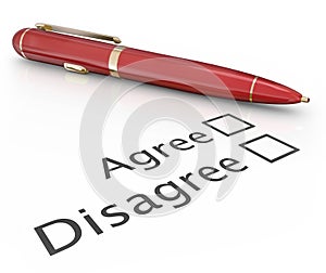 Agree Disagree Pen Voting Answer Choosing Yes No Approval Disapp