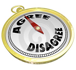 Agree Vs Disagree Words Compass Vote Consensus Decision