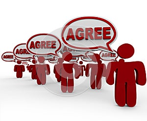 Agree Word Speech Bubbles Group People Agreement