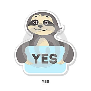 Agreeing sloth sticker