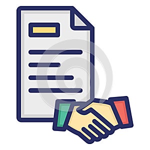 Agreement, business document . .   Vector icon which can easily modify or edit
