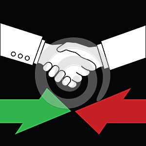 Agreement concept, hands shaking