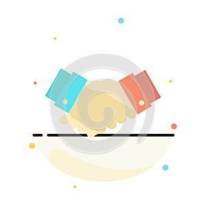 Agreement, Deal, Handshake, Business, Partner Abstract Flat Color Icon Template