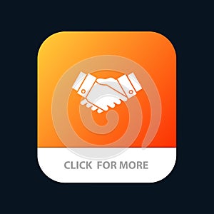 Agreement, Deal, Handshake, Business, Partner Mobile App Button. Android and IOS Glyph Version