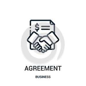 agreement icon vector from business collection. Thin line agreement outline icon vector illustration. Linear symbol