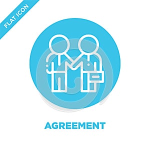 agreement icon vector. Thin line agreement outline icon vector illustration.agreement symbol for use on web and mobile apps, logo