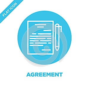 agreement icon vector. Thin line agreement outline icon vector illustration.agreement symbol for use on web and mobile apps, logo