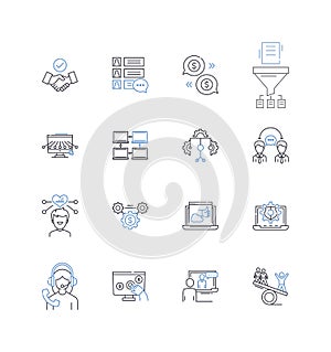Agreement line icons collection. Contract, Treaty, Pact, Understanding, Accord, Arrangement, Commitment vector and