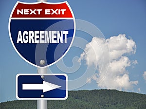 Agreement road sign