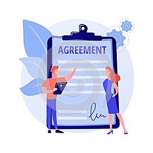 Agreement signing vector concept metaphor