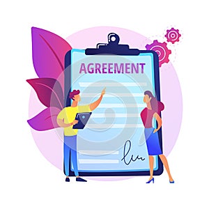 Agreement signing vector concept metaphor