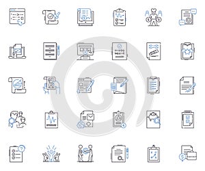 Agreements line icons collection. Contract, Compact, Deal, Pact, Treaty, Settlement, Accord vector and linear