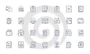 Agreements line icons collection. Contract, Treaty, Accord, Compact, Covenant, Understanding, Promise vector and linear