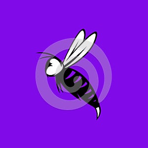 Agressive bee or wasp mascot vector design