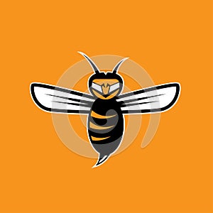 Agressive bee or wasp mascot vector design