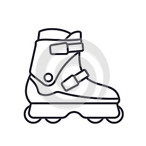 Agressive Inline Roller Skates icon isolated on white background. Outline vector illustration