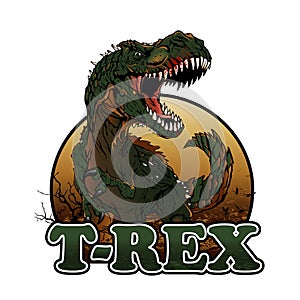 Agressive t rex illustration