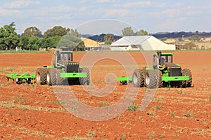 Agrico tractors working on a field near Lichtenburg in South Africa