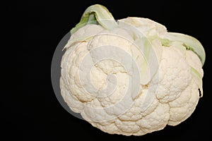 Cauliflower on a black background photo