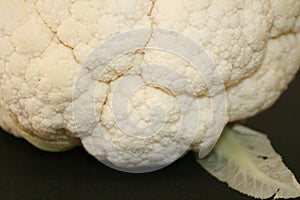 cauliflower on a black background photo
