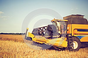 Agricultura machine working in fields photo