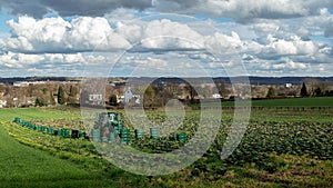 Agricultural activities on the outskirts of the city of Maastricht, South Limburg, the Netherlands