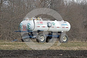 An Agricultural Anhydrous Ammonia Tank