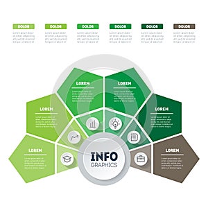 Agricultural brochure layout design template with 6 parts. Farming and agriculture life infographics concept