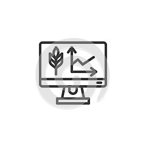 Agricultural business graph line icon