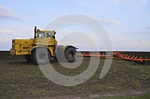 Agricultural car in the field