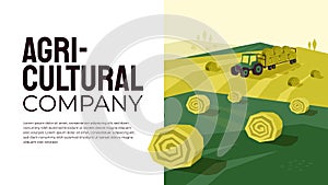 Agricultural company design template with tractor