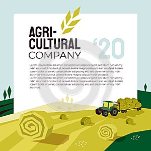 Agricultural company poster, design template