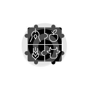 Agricultural cooperative black glyph icon