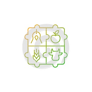 Agricultural cooperative gradient linear vector icon