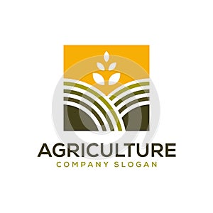 Agricultural crops logo design template