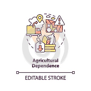 Agricultural dependence concept icon