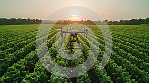 Agricultural Drone Monitoring Crop Field