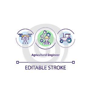 Agricultural engineer concept icon