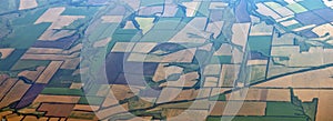 Agricultural fields aerial view