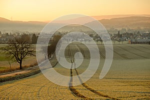 Agricultural fields in Bad Pyrmont, Germany..