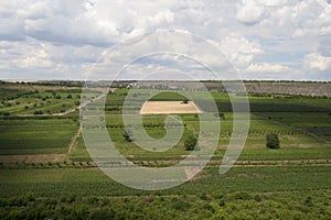 Agricultural fields from the bird's-eye view.