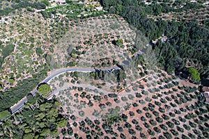 Agricultural fields of Italy photographed from drone.