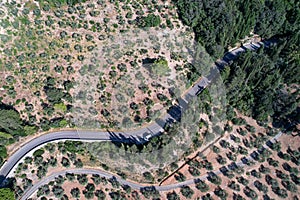 Agricultural fields of Italy photographed with drone.