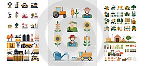 Agricultural flat glyph 2D infograms photo