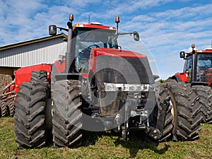 Agricultural giant red tractor