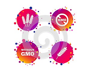 Agricultural icons. GMO free symbols. Vector
